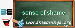 WordMeaning blackboard for sense of shame